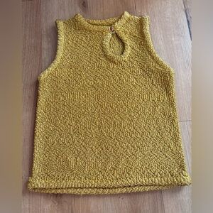 Women's Jill Stuart Metallic Gold Bouclé Knit Top - Size 0-2